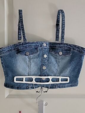 Dylan Ryan Denim Crop Halter
